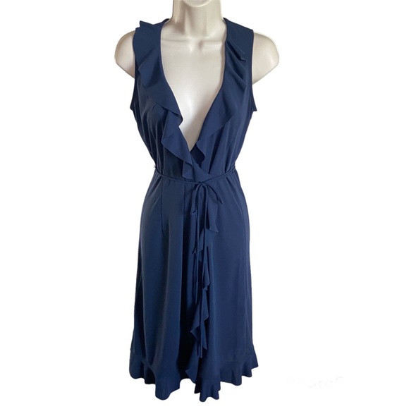 NWT J. Crew Sleeveless Ruffle Wrap Dress - Picture 2 of 6